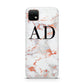 Personalised Rose Gold Marble Initials Huawei Enjoy 20 Phone Case