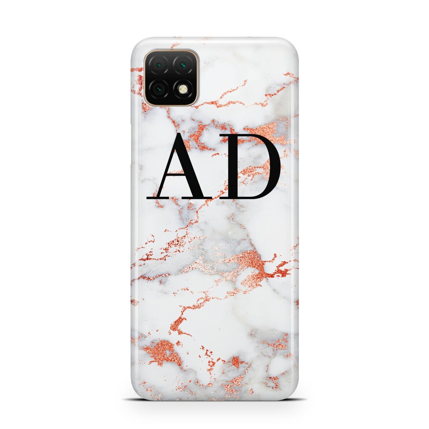 Personalised Rose Gold Marble Initials Huawei Enjoy 20 Phone Case