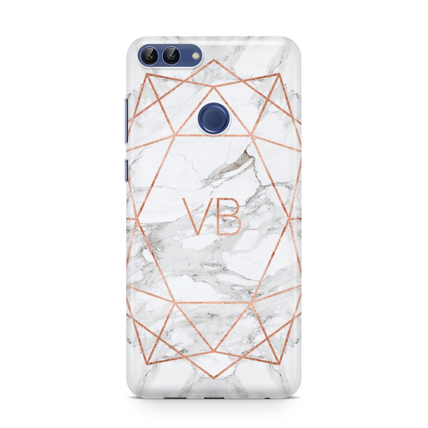 Personalised Rose Gold Marble Initials Huawei P Smart Case