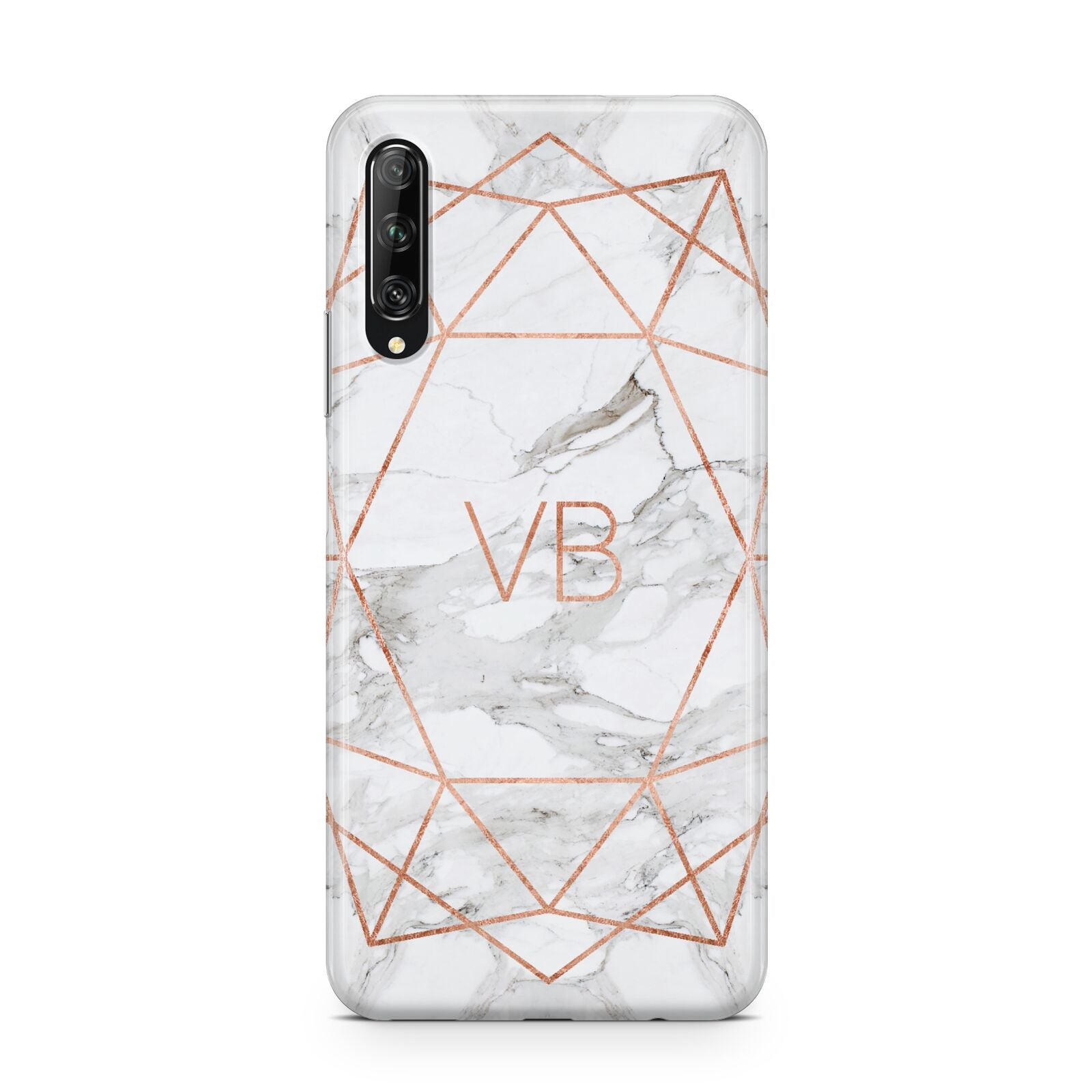 Personalised Rose Gold Marble Initials Huawei P Smart Pro 2019