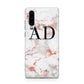 Personalised Rose Gold Marble Initials Huawei P30 Phone Case