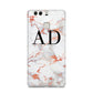 Personalised Rose Gold Marble Initials Huawei P9 Case