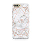 Personalised Rose Gold Marble Initials Huawei Y6 2018