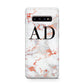 Personalised Rose Gold Marble Initials Protective Samsung Galaxy Case