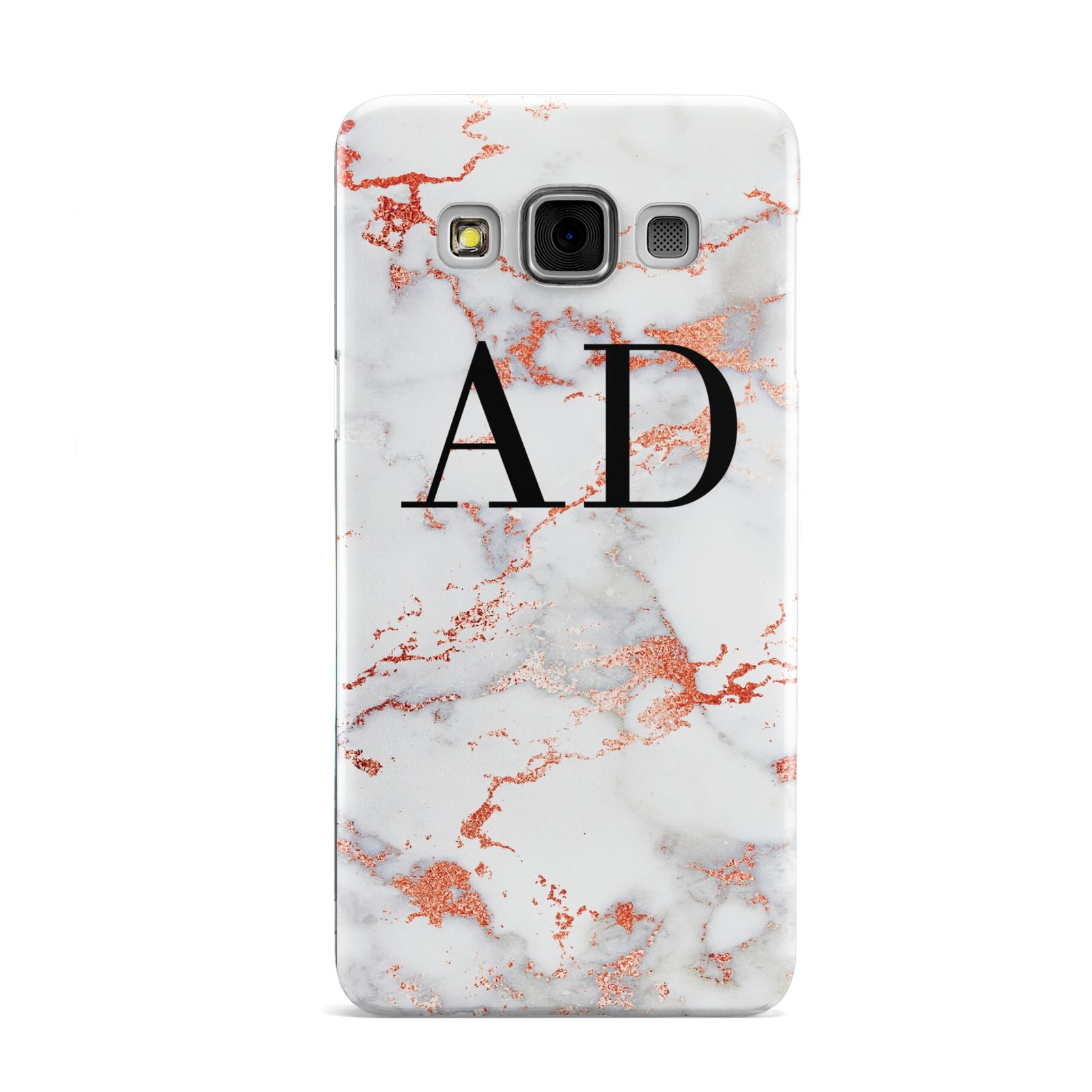 Personalised Rose Gold Marble Initials Samsung Galaxy A3 Case