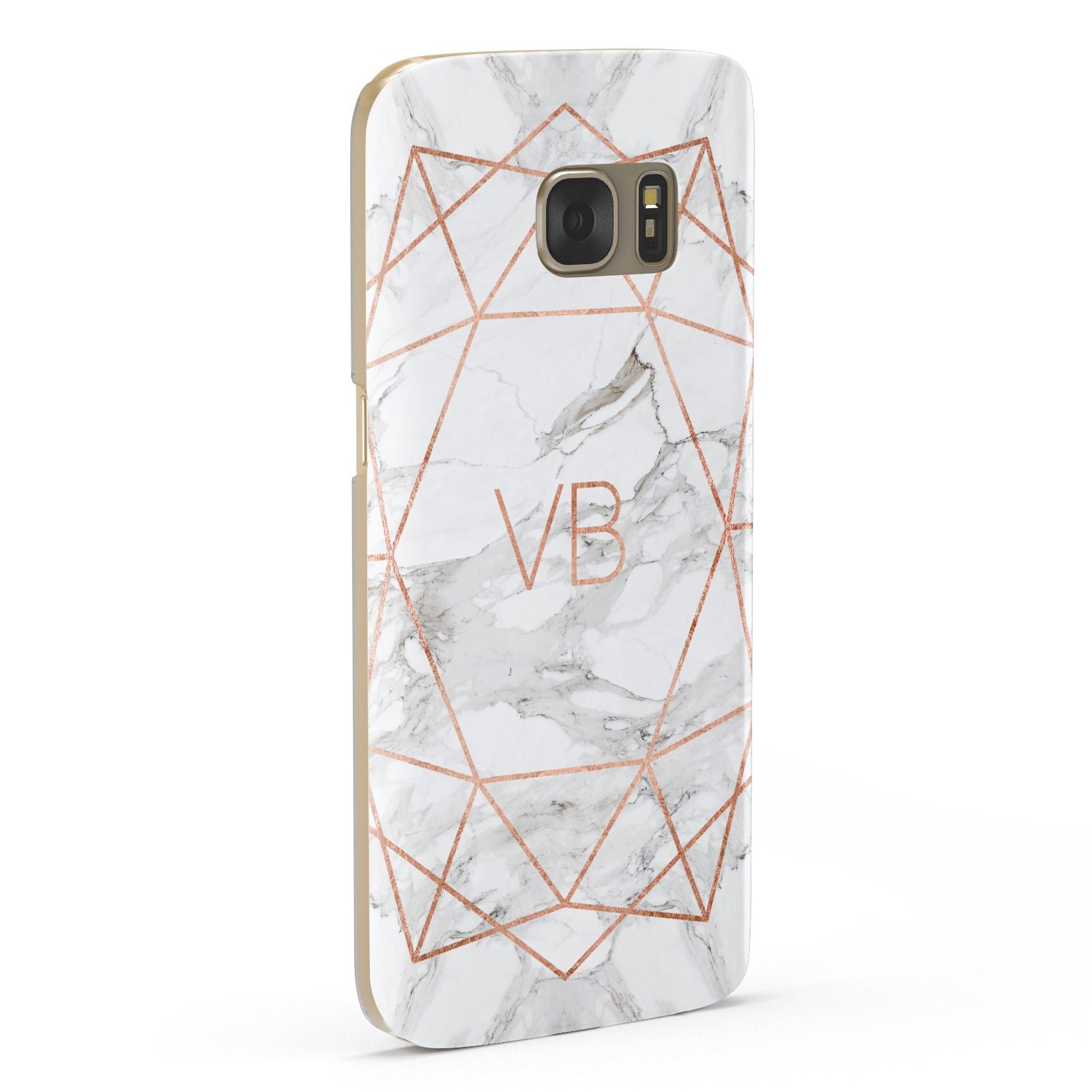 Personalised Rose Gold Marble Initials Samsung Galaxy Case Fourty Five Degrees