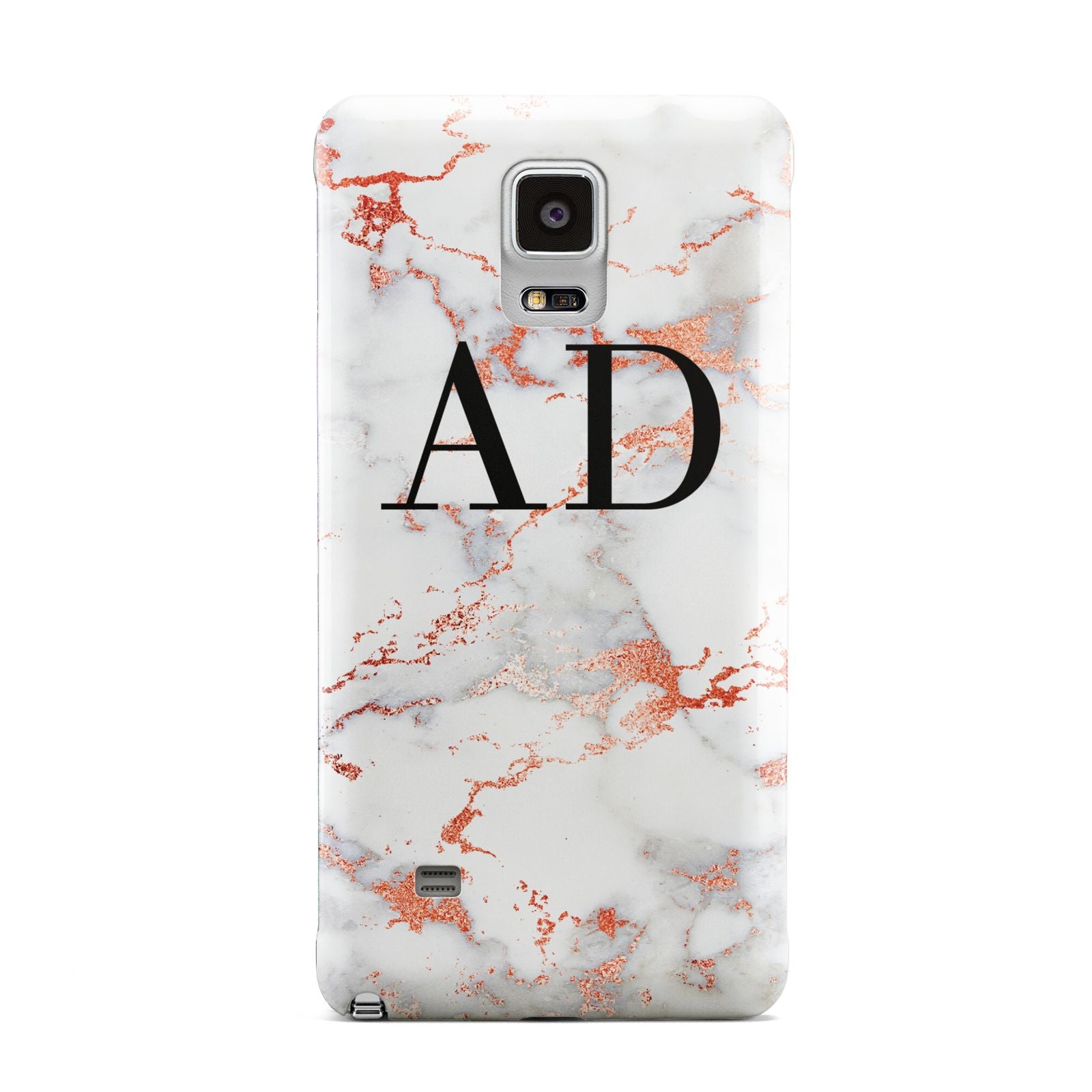 Personalised Rose Gold Marble Initials Samsung Galaxy Note 4 Case