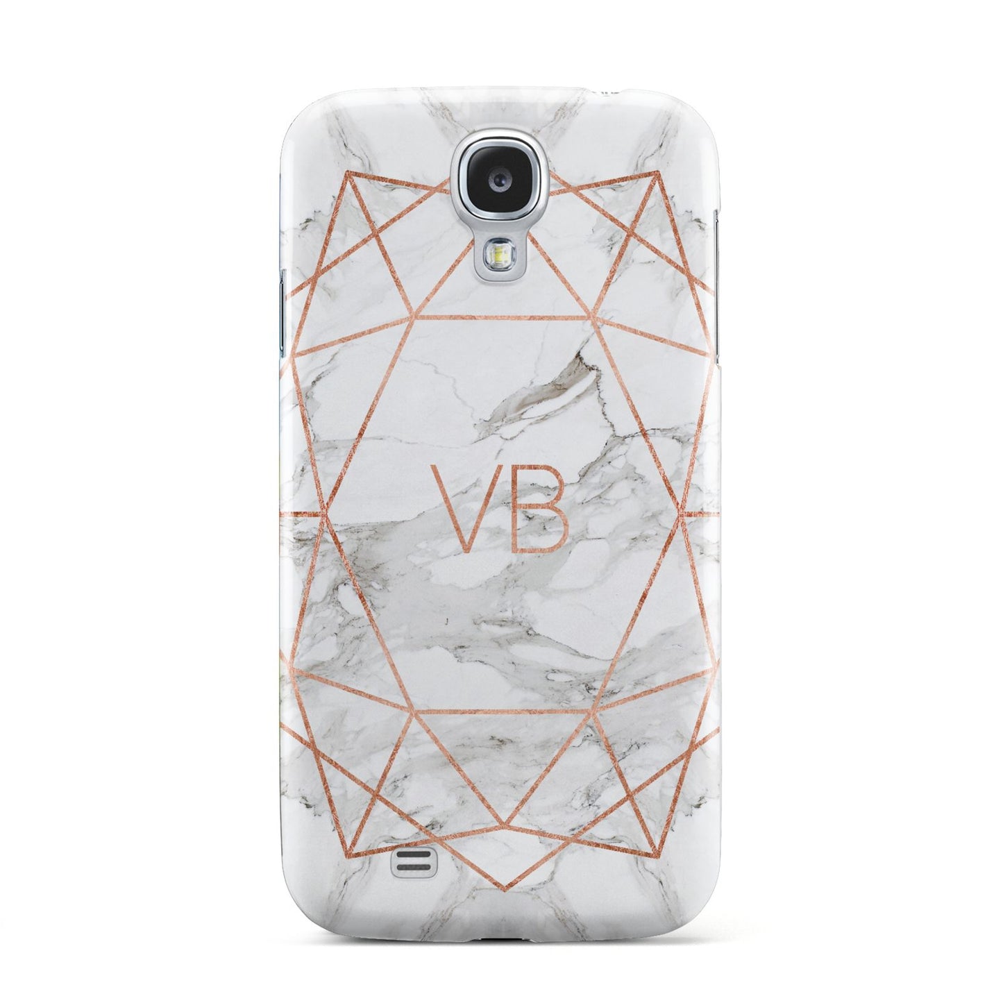 Personalised Rose Gold Marble Initials Samsung Galaxy S4 Case