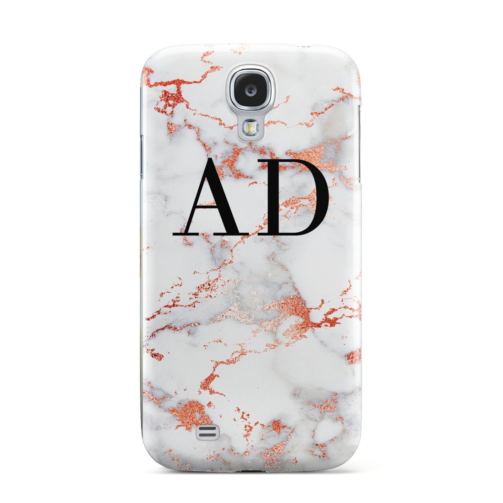 Personalised Rose Gold Marble Initials Samsung Galaxy S4 Case