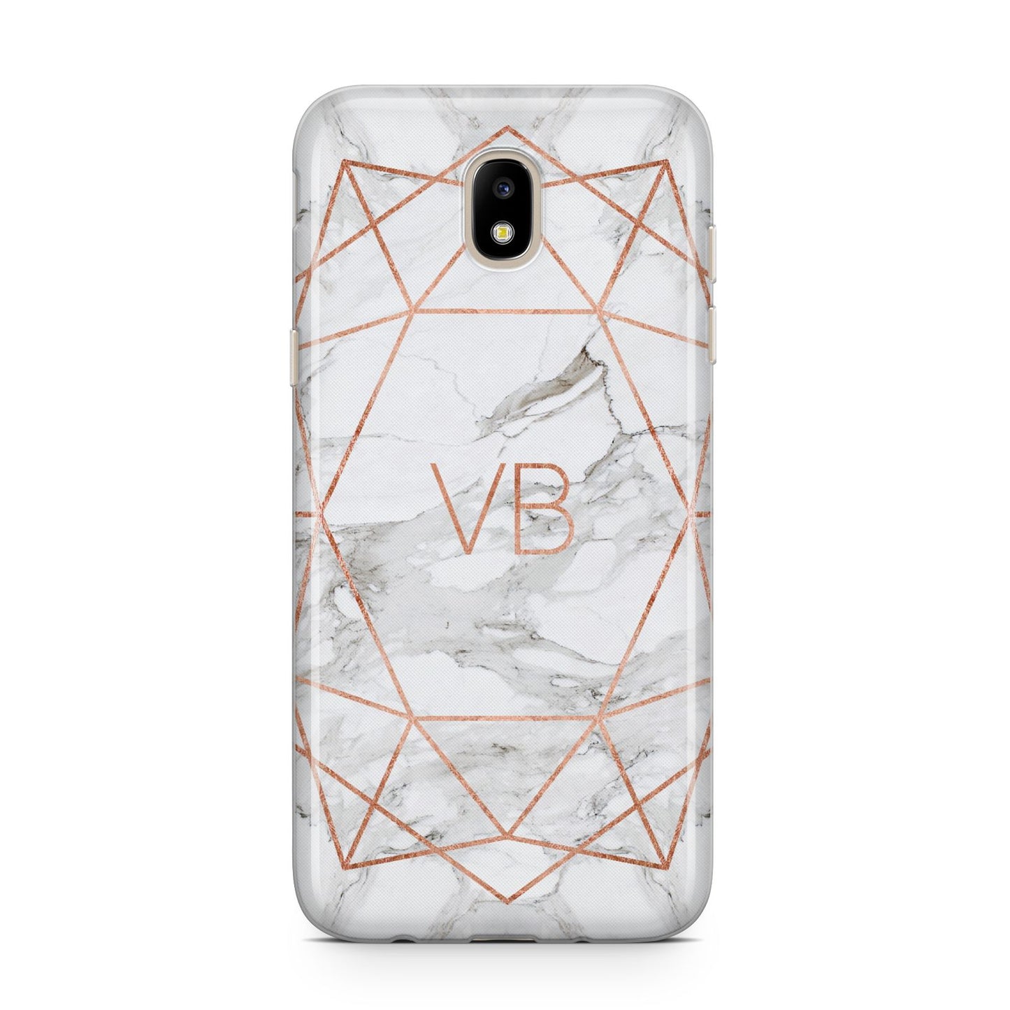 Personalised Rose Gold Marble Initials Samsung J5 2017 Case
