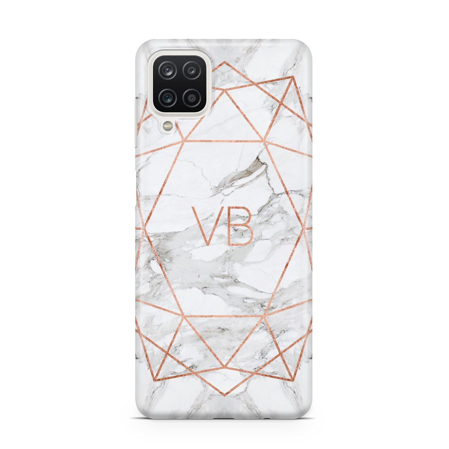 Personalised Rose Gold Marble Initials Samsung M12 Case