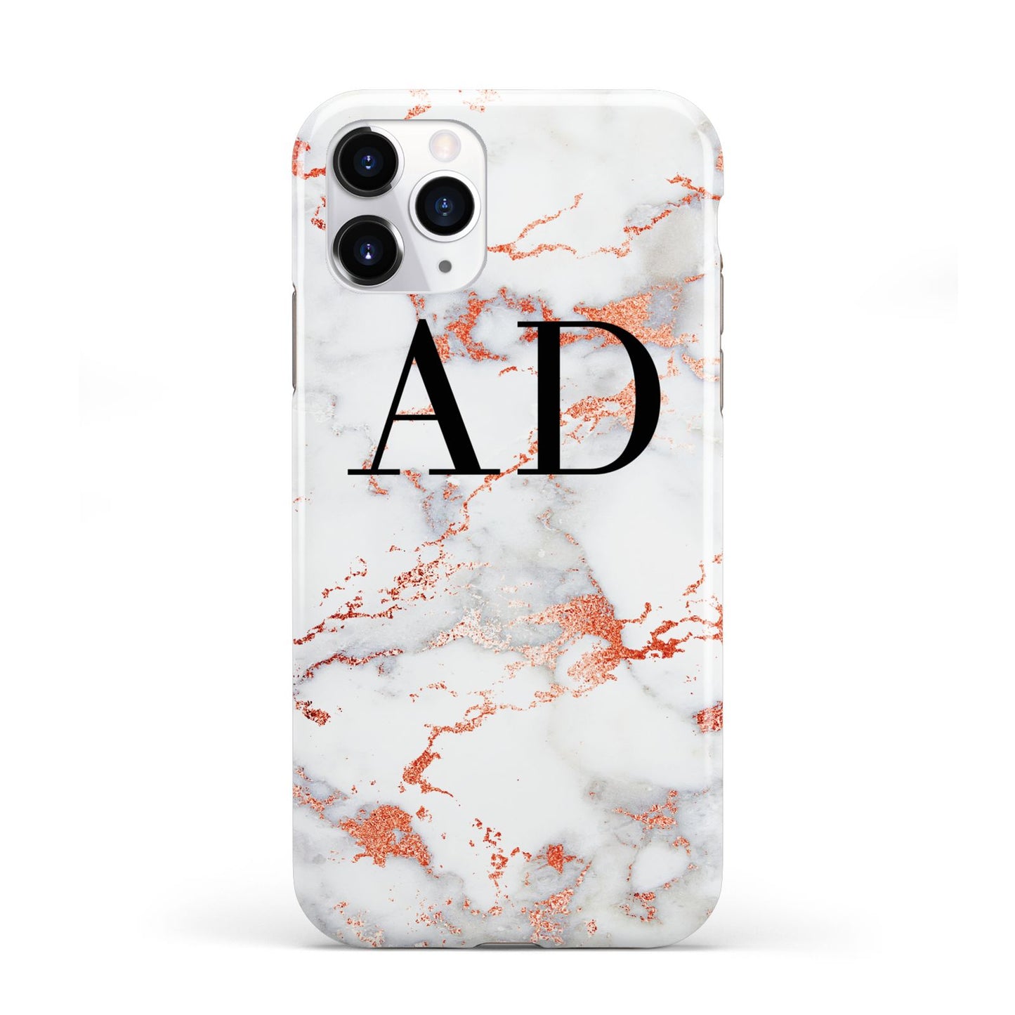 Personalised Rose Gold Marble Initials iPhone 11 Pro 3D Tough Case