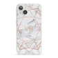 Personalised Rose Gold Marble Initials iPhone 13 Clear Bumper Case