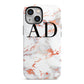 Personalised Rose Gold Marble Initials iPhone 13 Mini Full Wrap 3D Tough Case