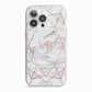 Personalised Rose Gold Marble Initials iPhone 13 Pro TPU Impact Case with White Edges