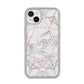 Personalised Rose Gold Marble Initials iPhone 14 Plus Clear Tough Case Starlight