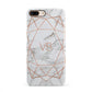 Personalised Rose Gold Marble Initials iPhone 8 Plus 3D Snap Case on Gold Phone