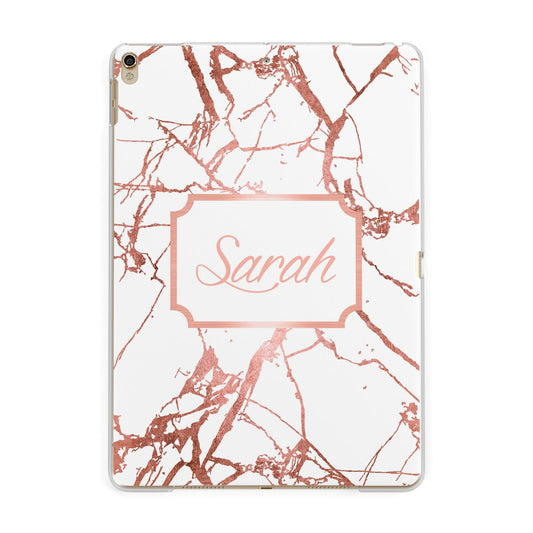 Personalised Rose Gold Marble Name Apple iPad Gold Case