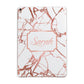 Personalised Rose Gold Marble Name Apple iPad Rose Gold Case