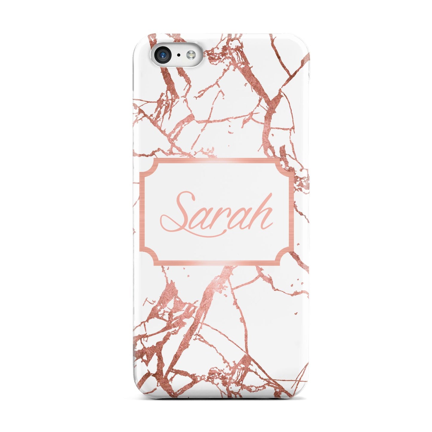Personalised Rose Gold Marble Name Apple iPhone 5c Case