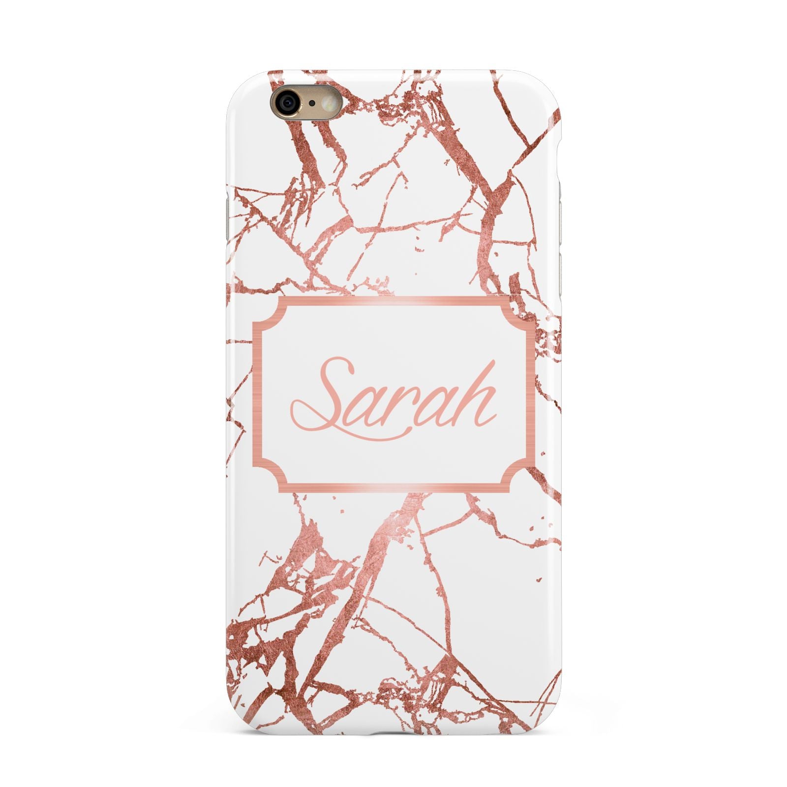 Personalised Rose Gold Marble Name Apple iPhone 6 Plus 3D Tough Case