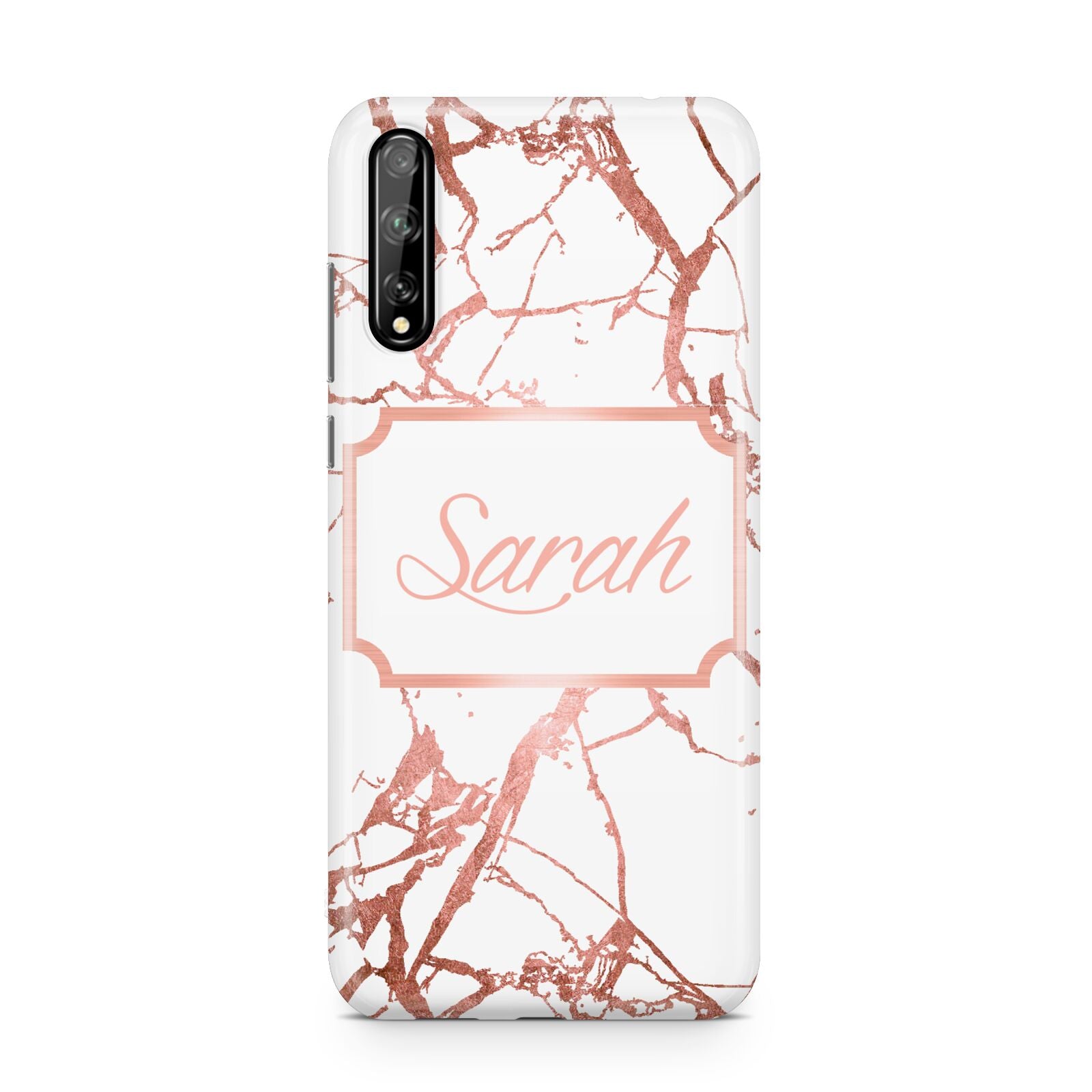 Personalised Rose Gold Marble Name Huawei Enjoy 10s Phone Case