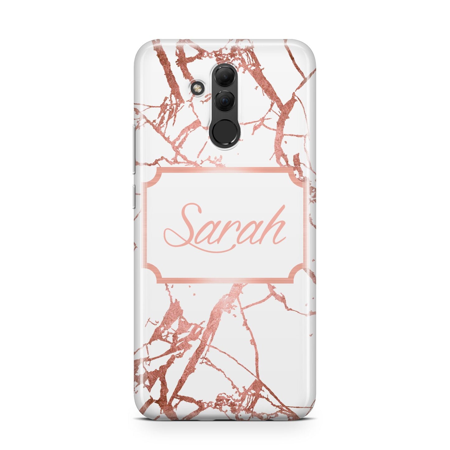 Personalised Rose Gold Marble Name Huawei Mate 20 Lite