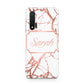 Personalised Rose Gold Marble Name Huawei Nova 6 Phone Case