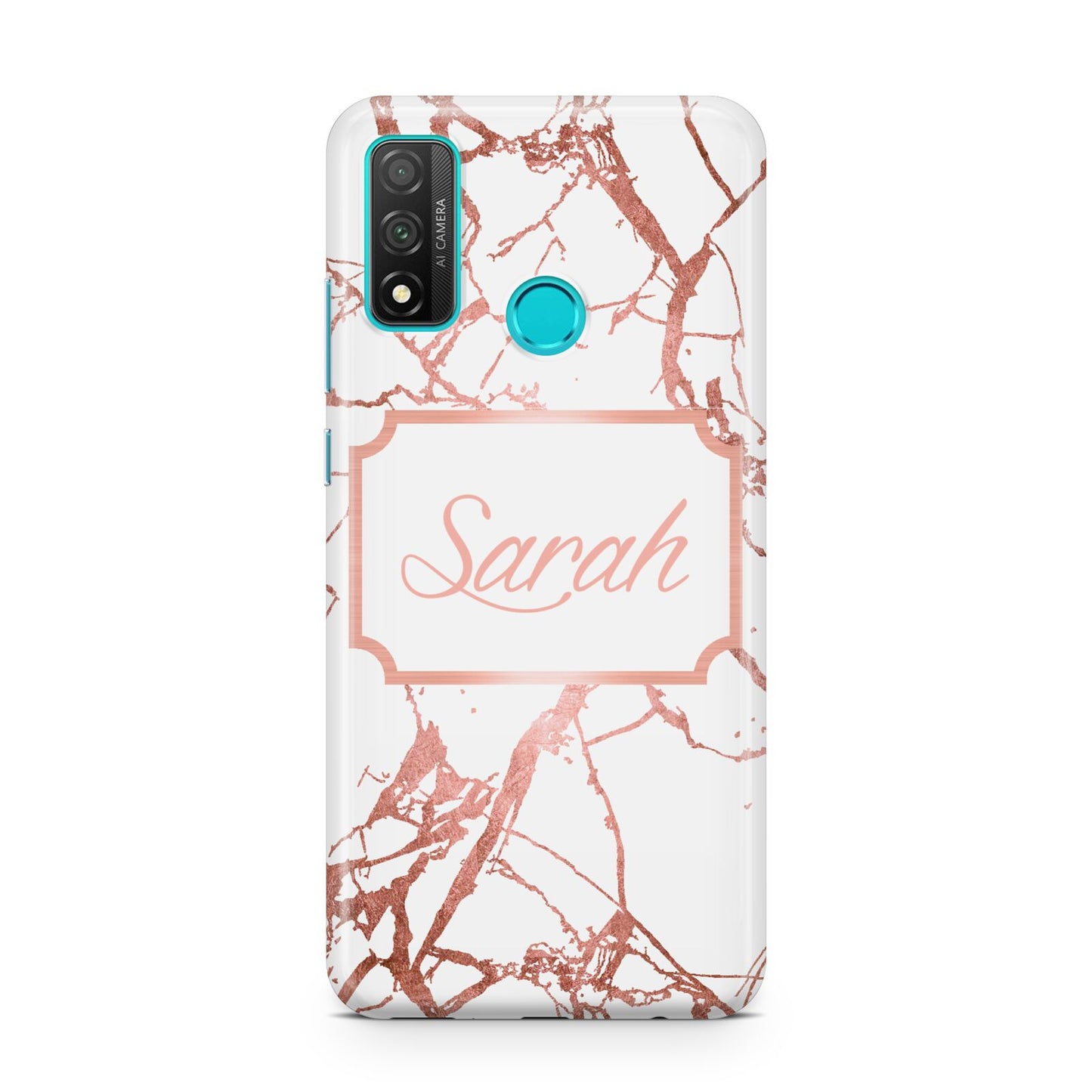 Personalised Rose Gold Marble Name Huawei P Smart 2020