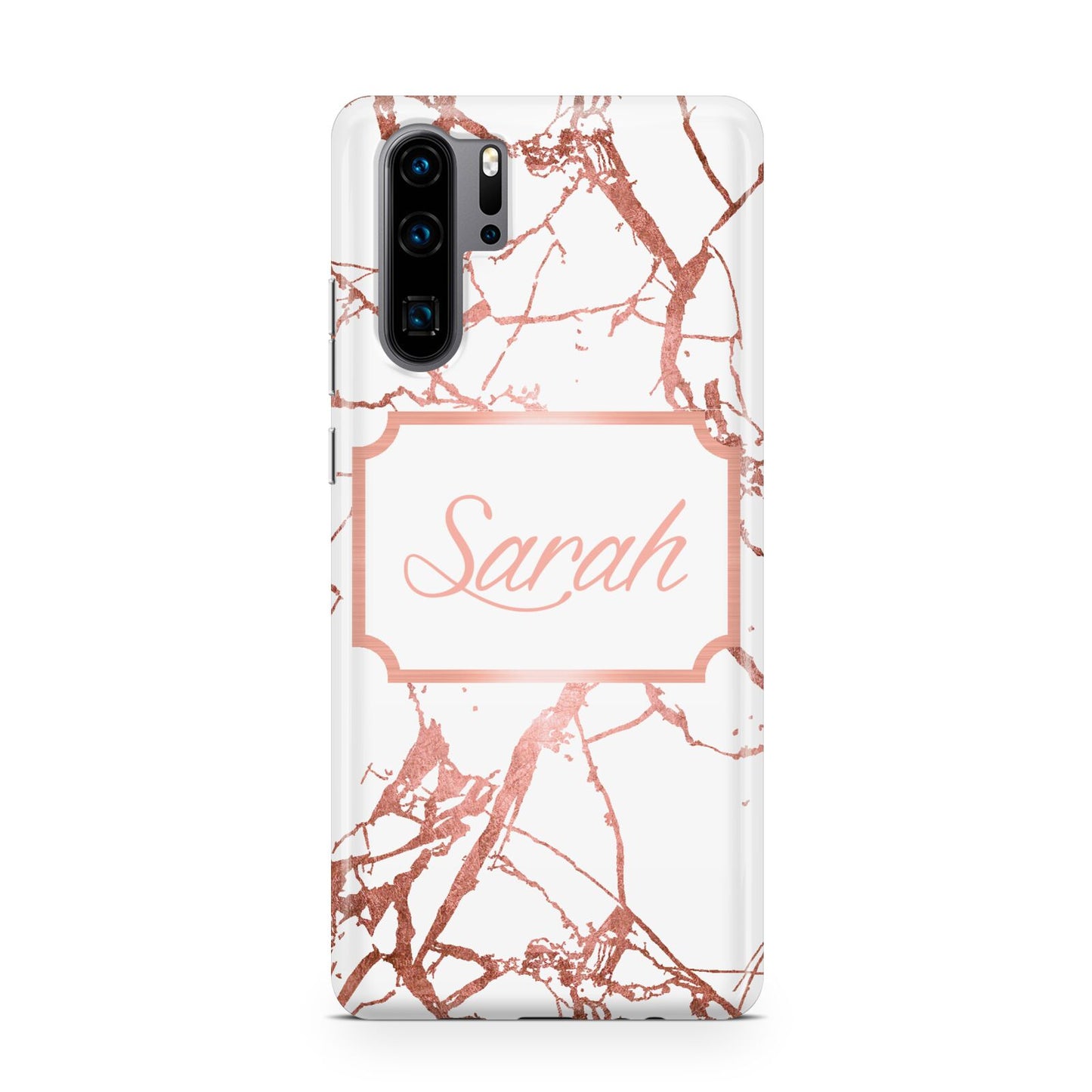 Personalised Rose Gold Marble Name Huawei P30 Pro Phone Case