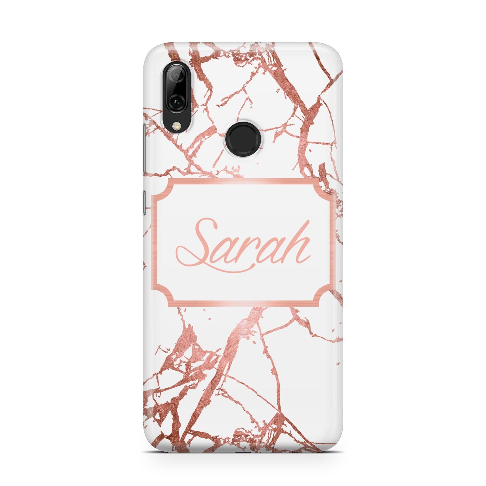 Personalised Rose Gold Marble Name Huawei Y7 2019
