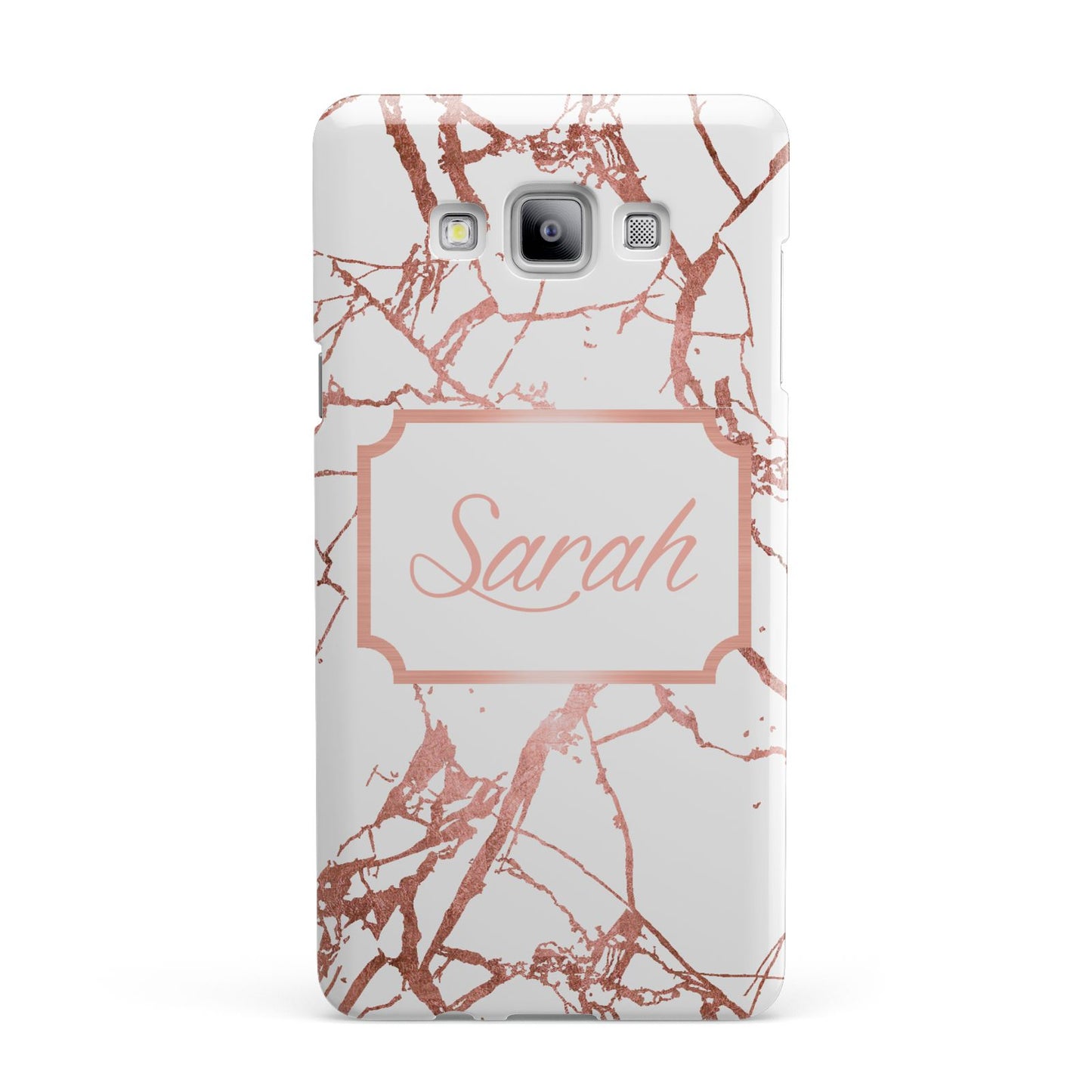 Personalised Rose Gold Marble Name Samsung Galaxy A7 2015 Case