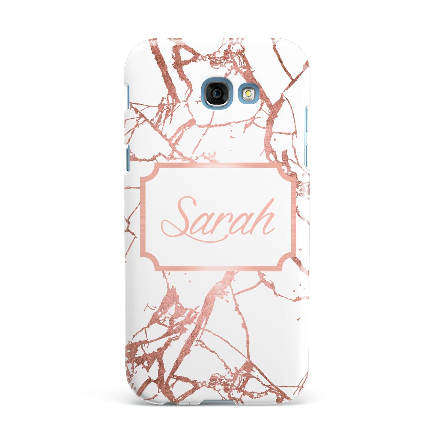Personalised Rose Gold Marble Name Samsung Galaxy A7 2017 Case