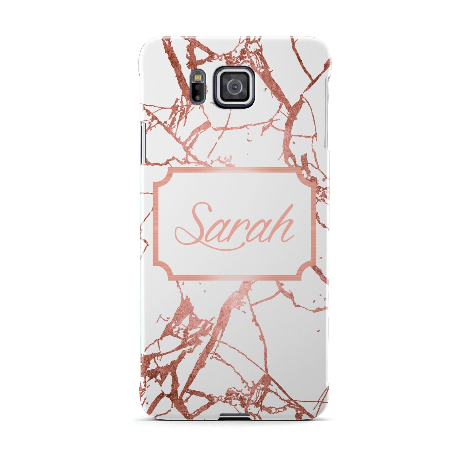 Personalised Rose Gold Marble Name Samsung Galaxy Alpha Case