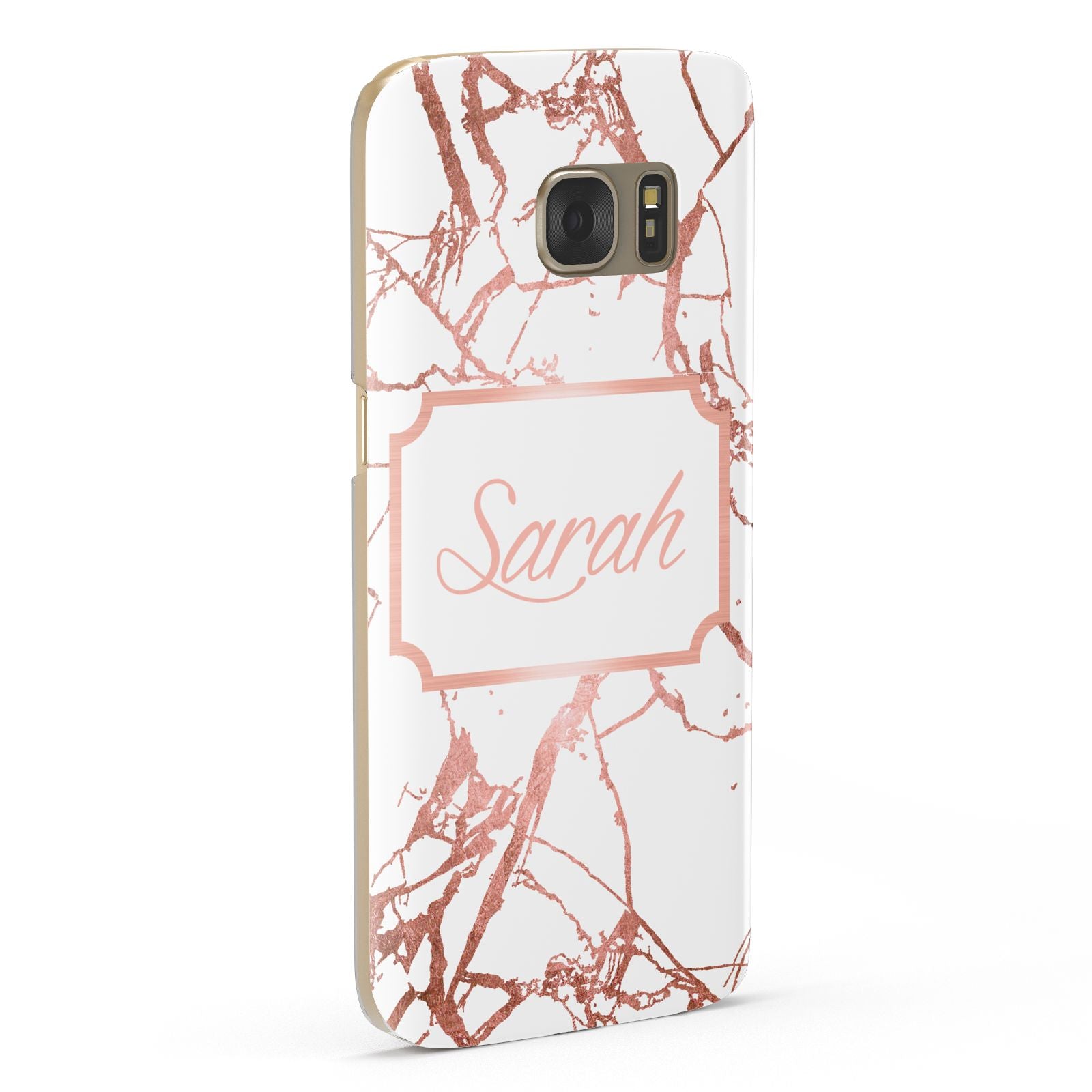 Personalised Rose Gold Marble Name Samsung Galaxy Case Fourty Five Degrees