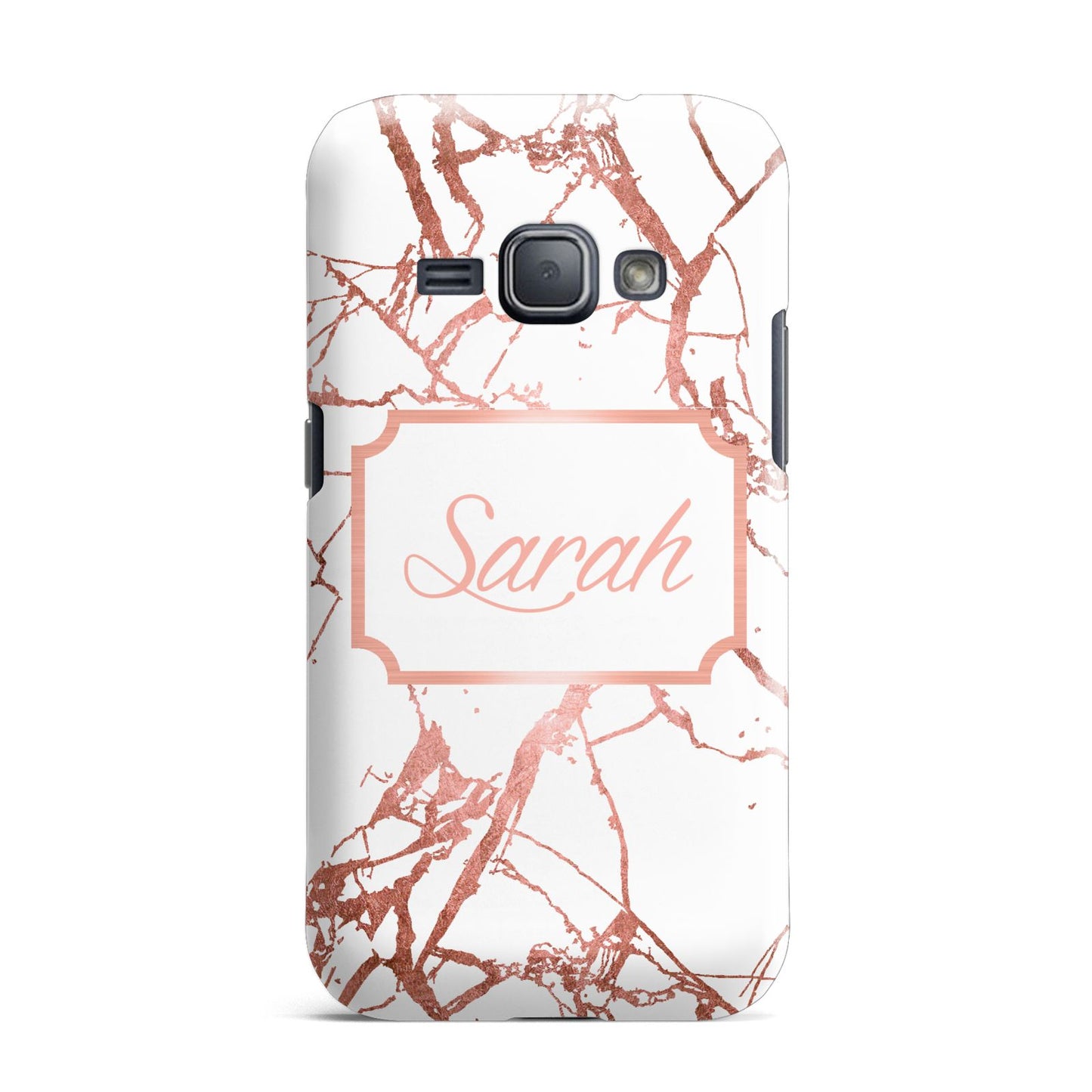 Personalised Rose Gold Marble Name Samsung Galaxy J1 2016 Case
