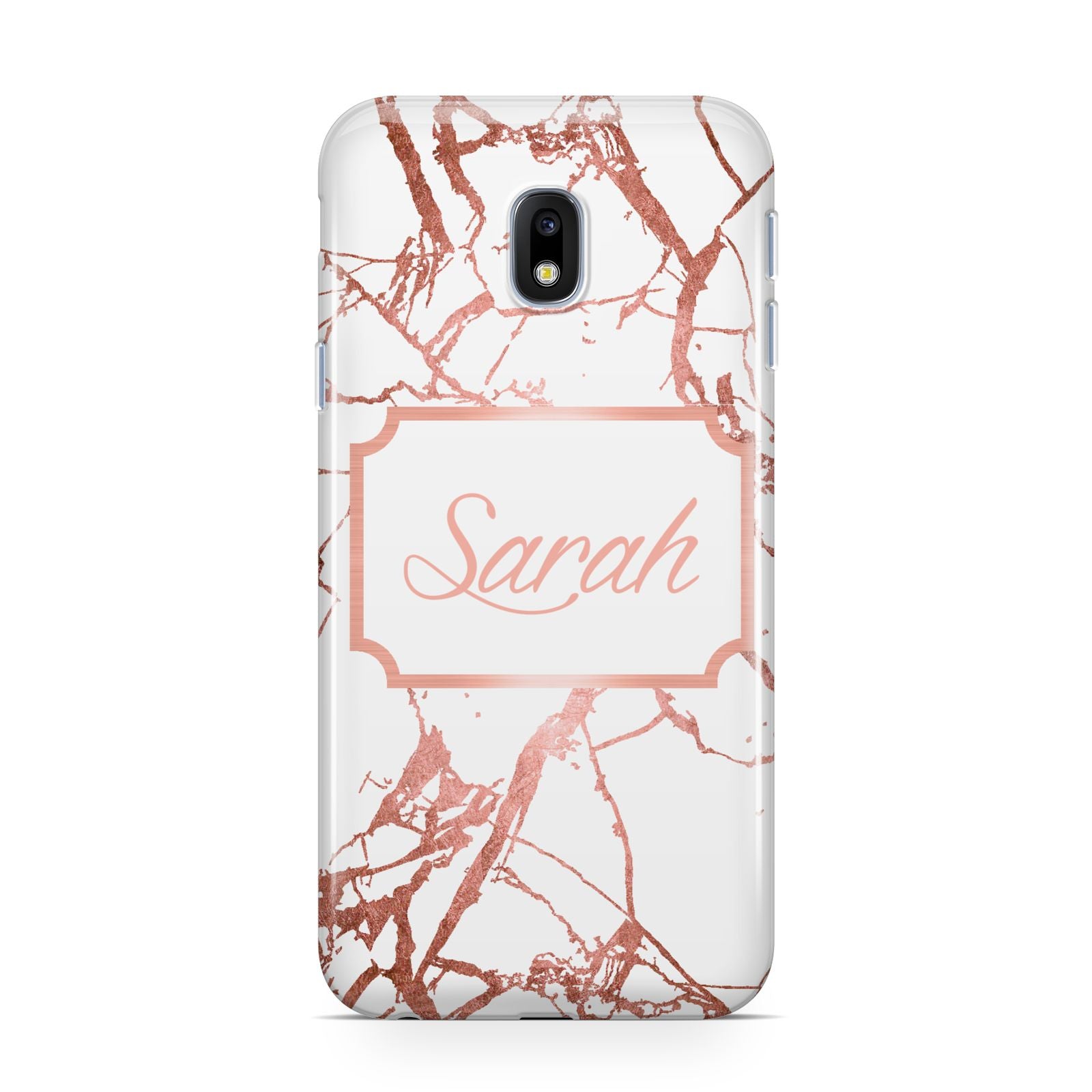 Personalised Rose Gold Marble Name Samsung Galaxy J3 2017 Case