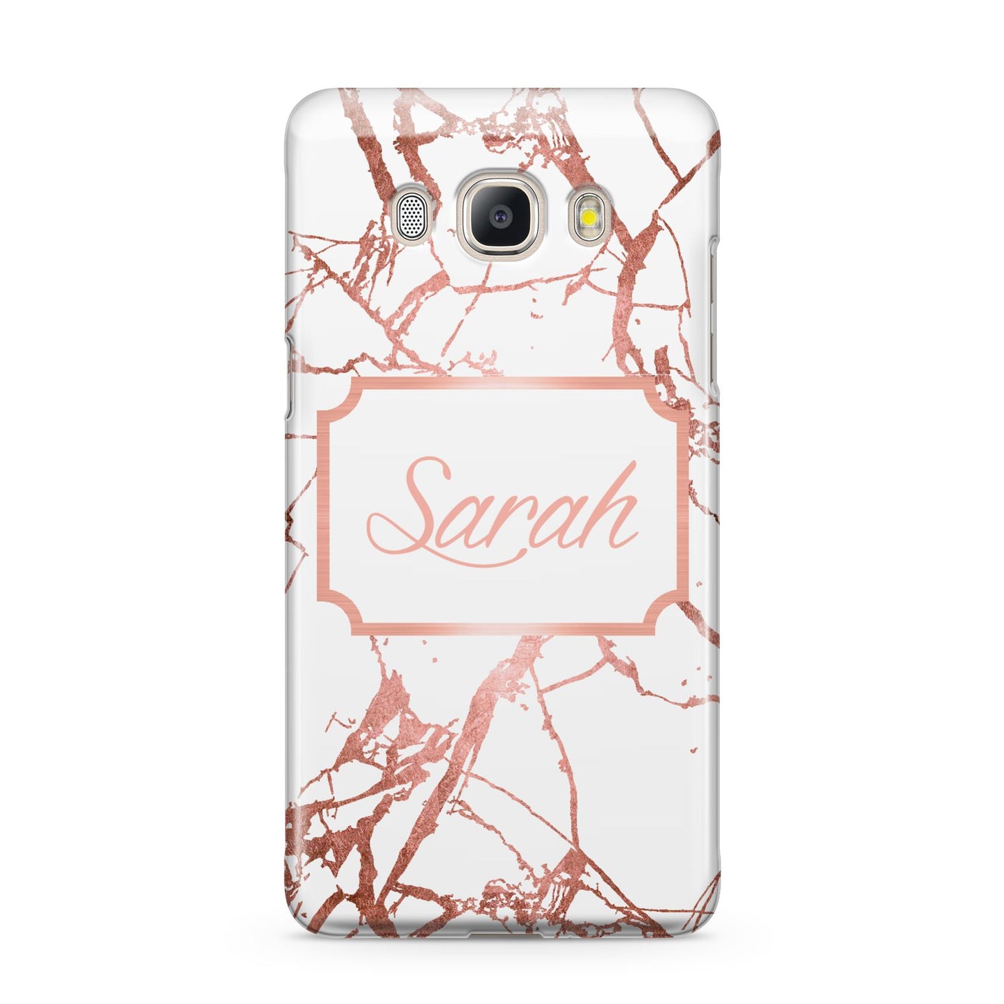 Personalised Rose Gold Marble Name Samsung Galaxy J5 2016 Case