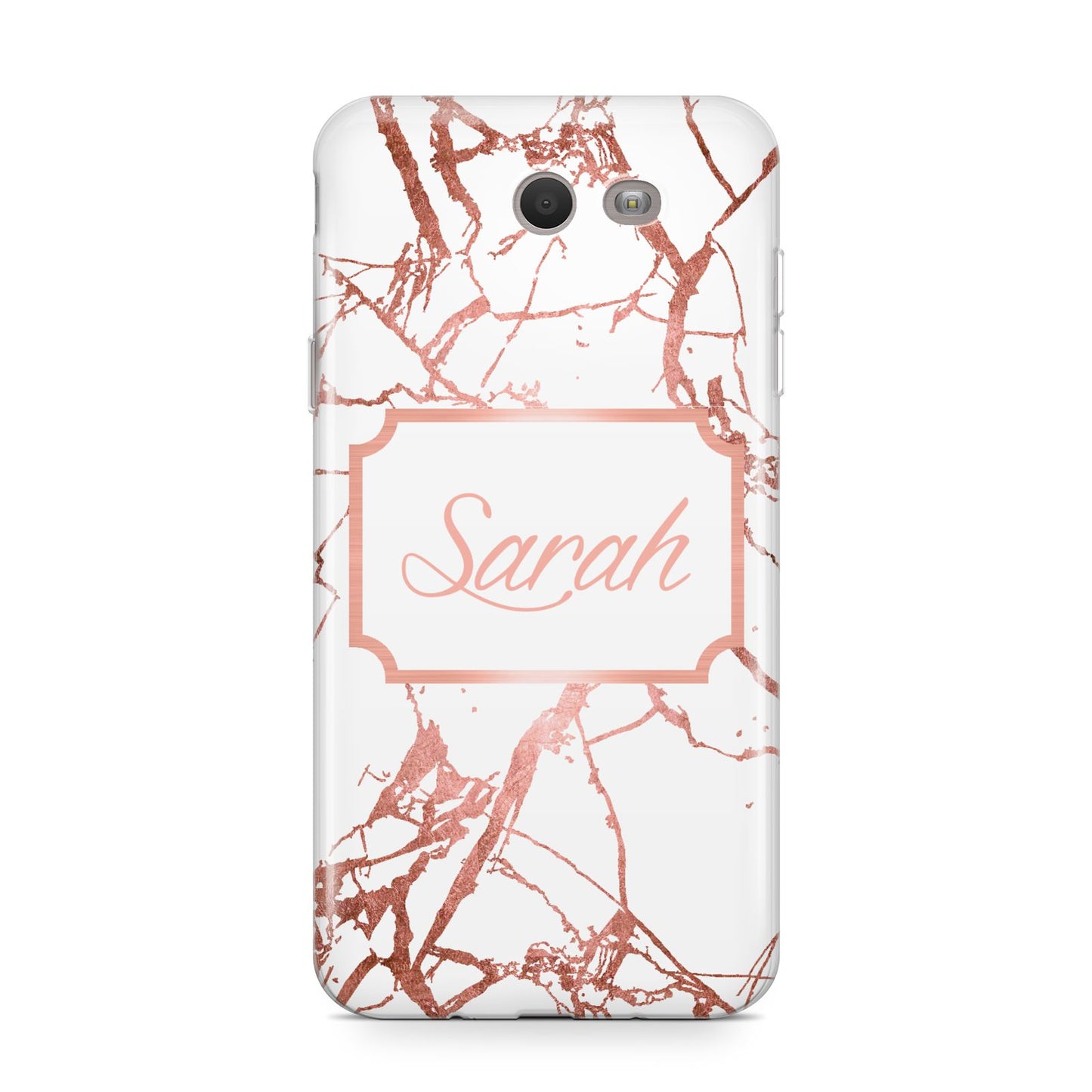 Personalised Rose Gold Marble Name Samsung Galaxy J7 2017 Case