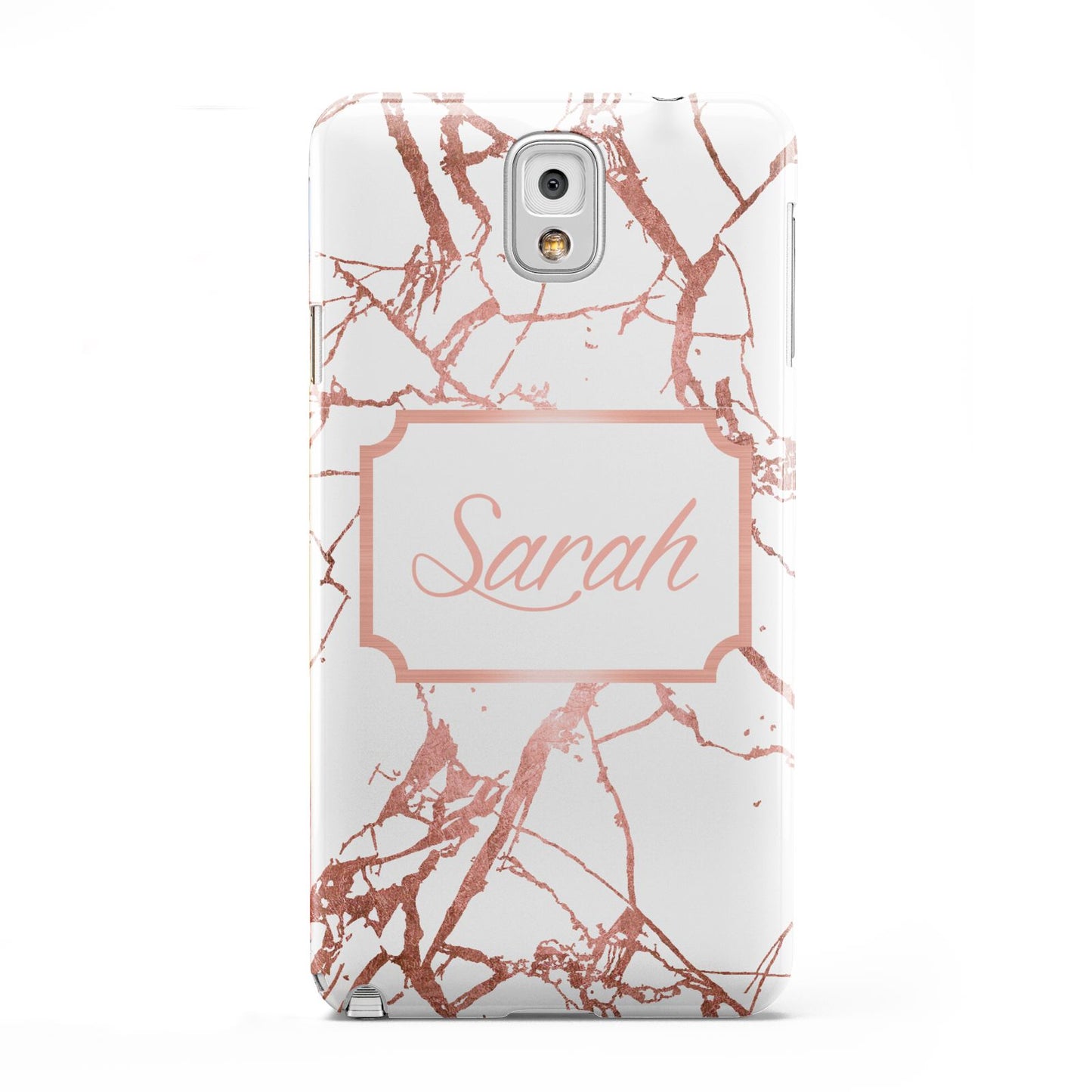 Personalised Rose Gold Marble Name Samsung Galaxy Note 3 Case