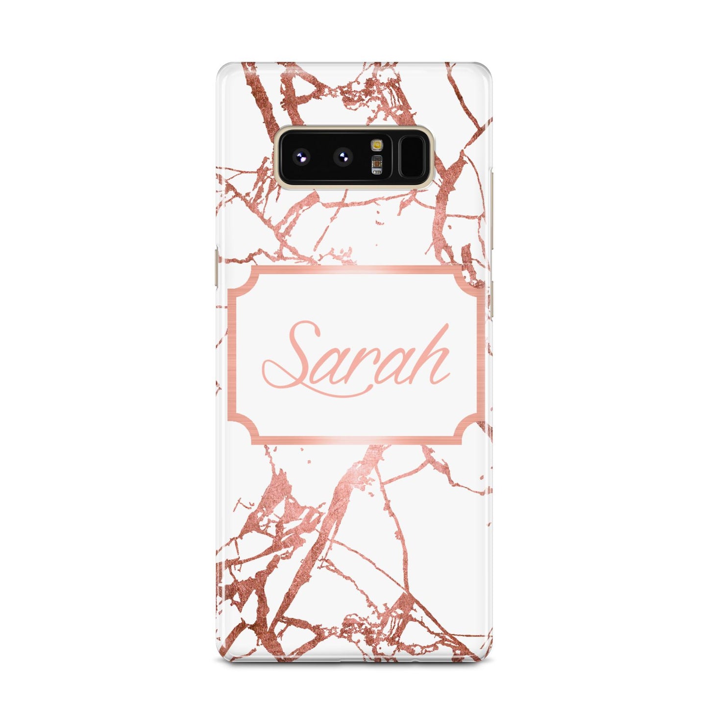 Personalised Rose Gold Marble Name Samsung Galaxy Note 8 Case