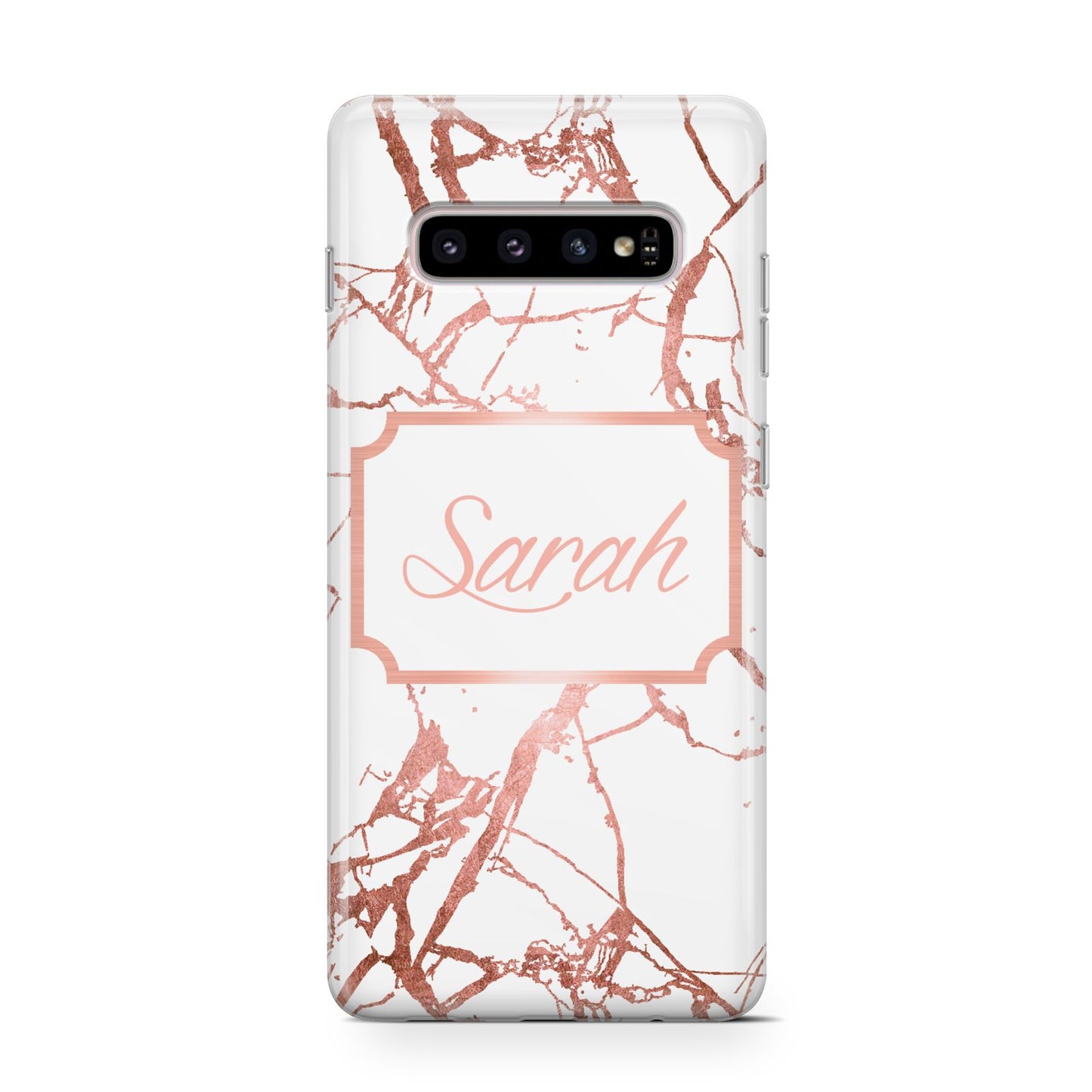 Personalised Rose Gold Marble Name Samsung Galaxy S10 Case