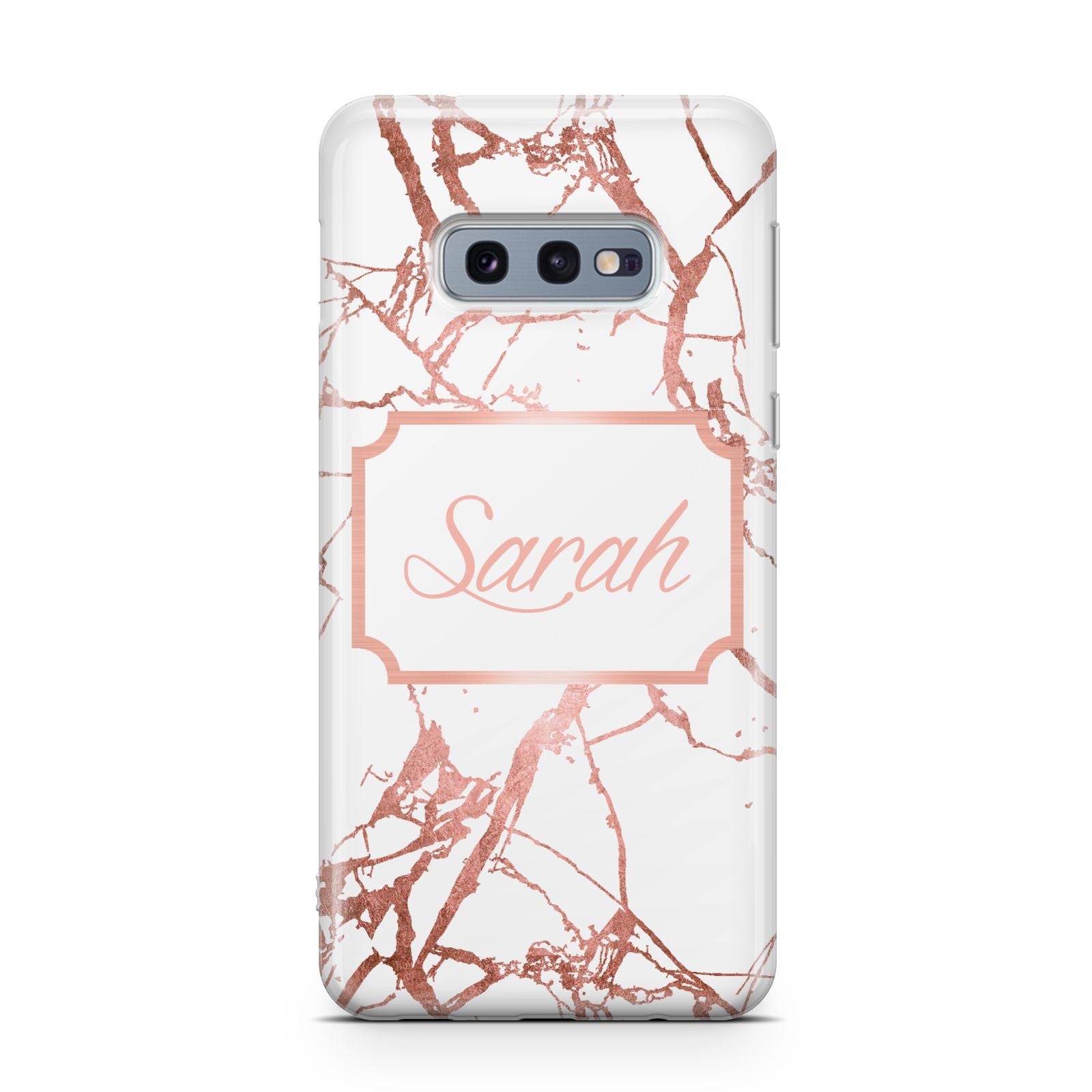 Personalised Rose Gold Marble Name Samsung Galaxy S10E Case