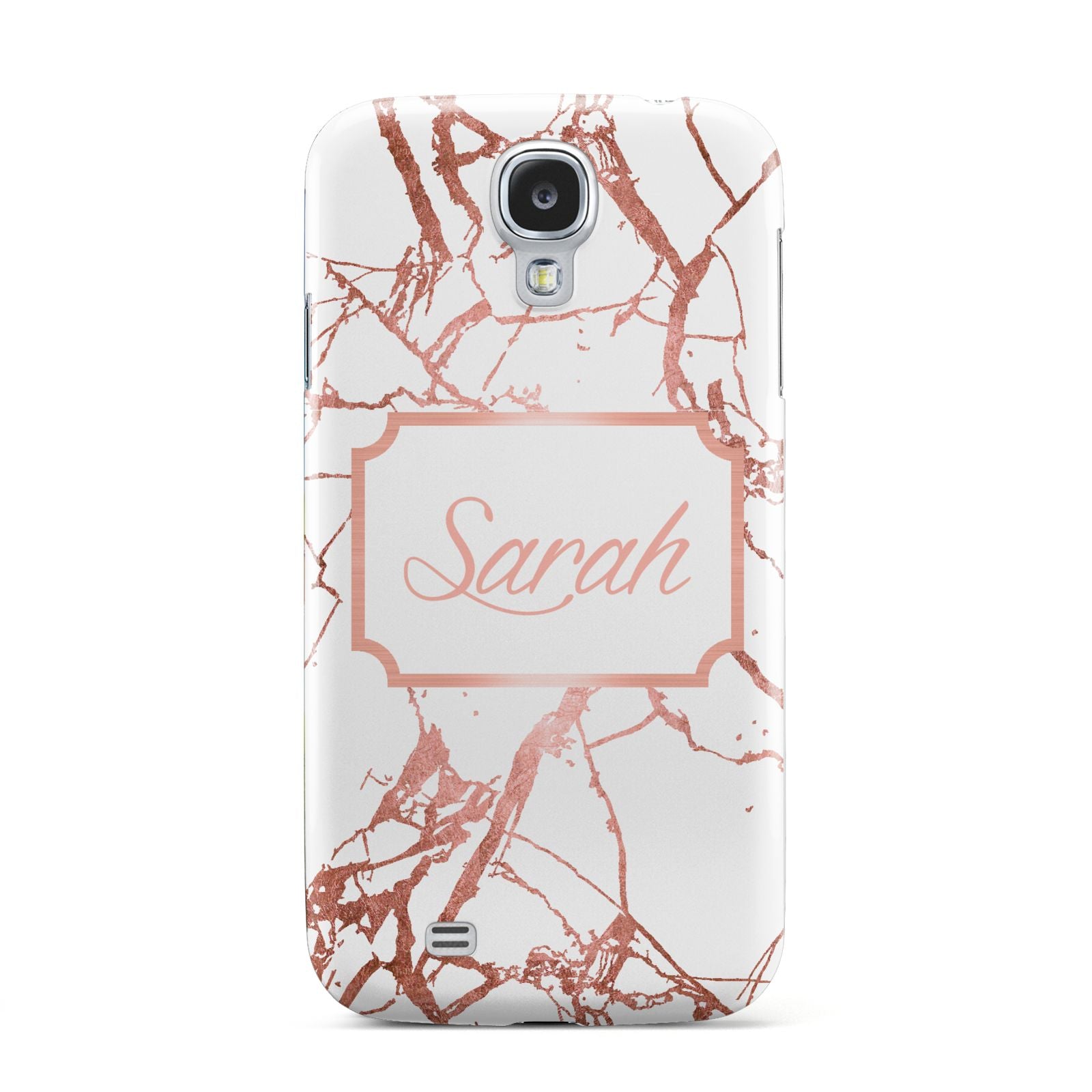 Personalised Rose Gold Marble Name Samsung Galaxy S4 Case