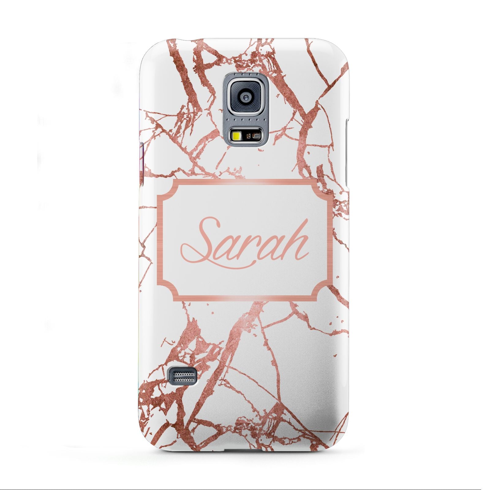 Personalised Rose Gold Marble Name Samsung Galaxy S5 Mini Case
