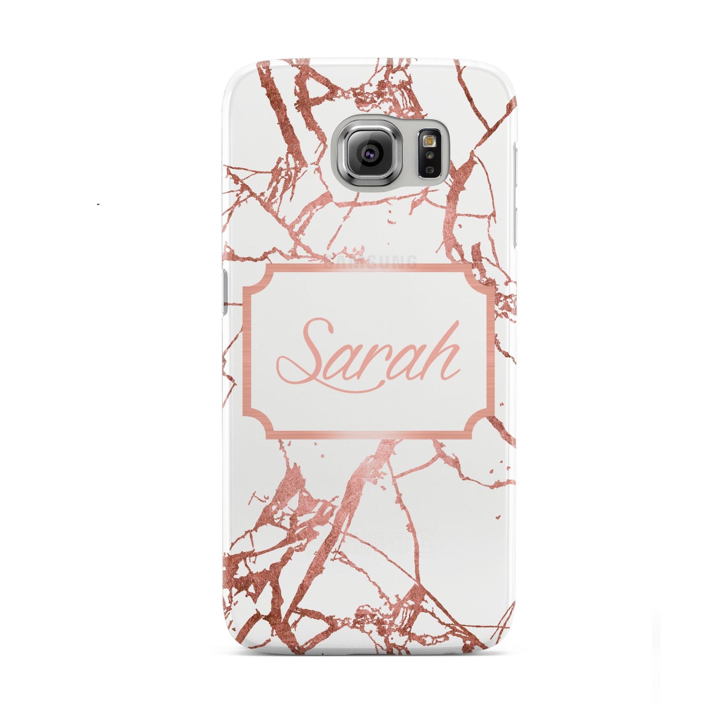 Personalised Rose Gold Marble Name Samsung Galaxy S6 Case