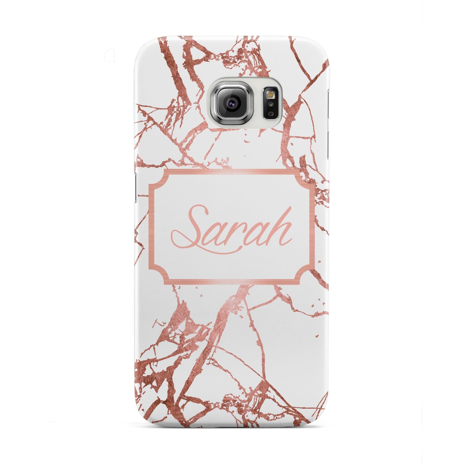 Personalised Rose Gold Marble Name Samsung Galaxy S6 Edge Case