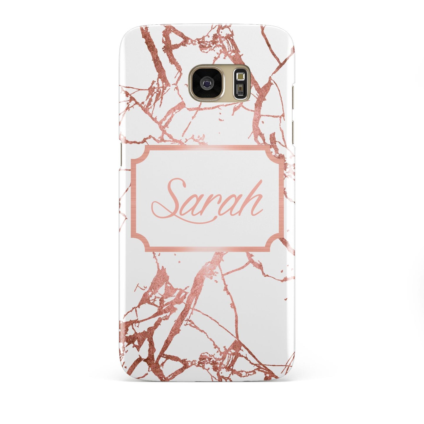 Personalised Rose Gold Marble Name Samsung Galaxy S7 Edge Case