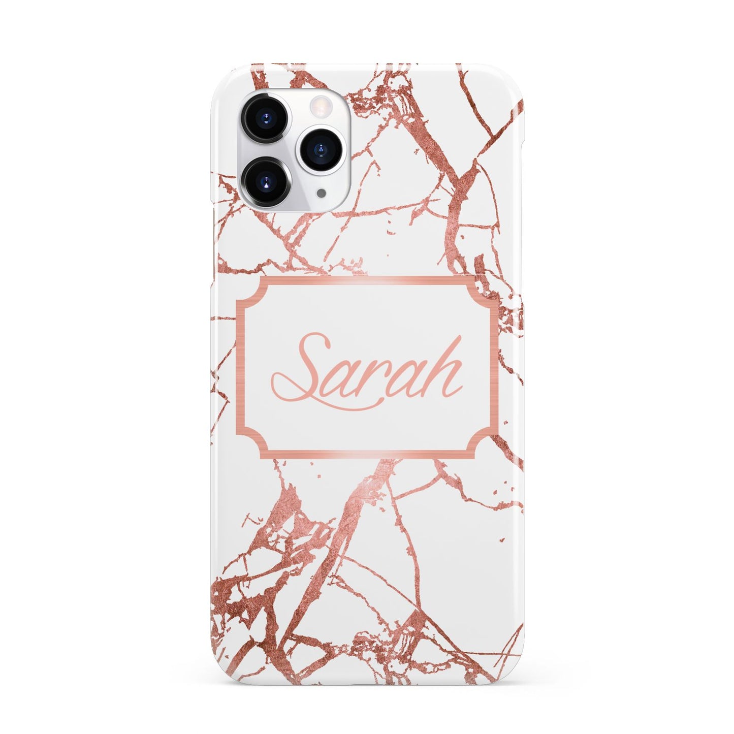 Personalised Rose Gold Marble Name iPhone 11 Pro 3D Snap Case