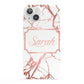 Personalised Rose Gold Marble Name iPhone 13 Full Wrap 3D Snap Case